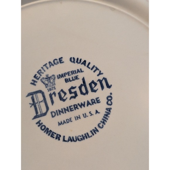 Vintage Blue Dresden By Sheffield‎ 10" Dinner Plate - Picture 7 of 7